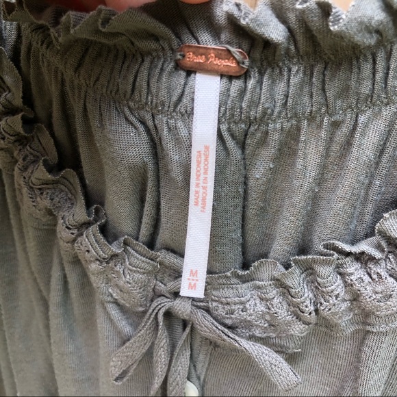 Free People Olive Button Down Top - Picture 4 of 8